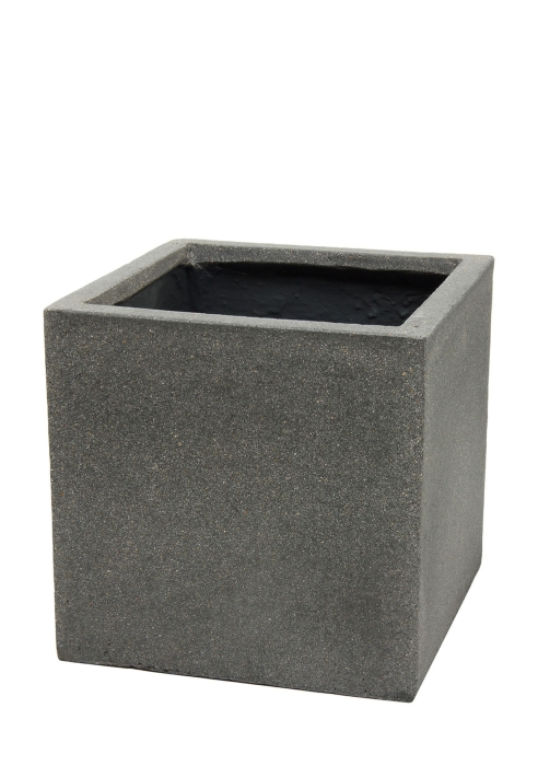 Кашпо Nobilis Marco "Plain rough grey Cube" (файкостоун), 30х30хH30 см
