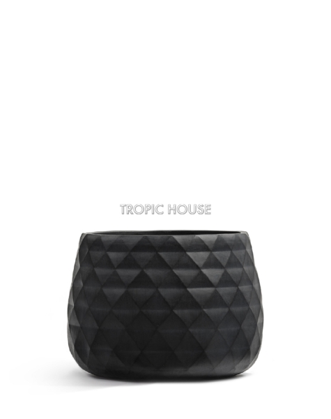 Кашпо TREEZ ERGO, Низкая чаша, Антрацит