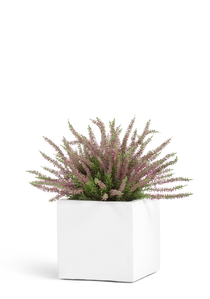 Кашпо TREEZ Effectory, Куб, Белый глянцевый лак