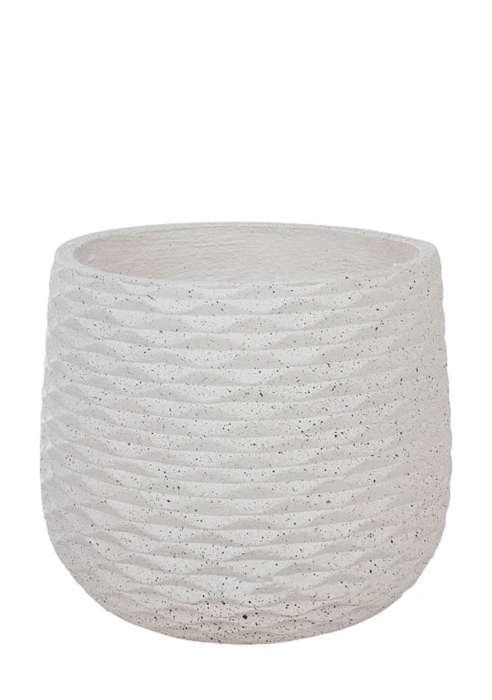 Кашпо Nobilis Marco "Cells white Jar" (файберклэй), D40хH35 см