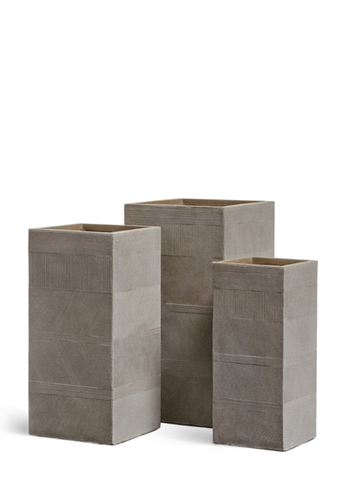 Кашпо TREEZ ERGO, Graphics, Высокий куб, Капучино