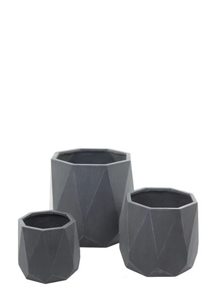 Кашпо Nobilis Marco "Diamond white grey Prizm" (файкостоун), D32,5хH28 см