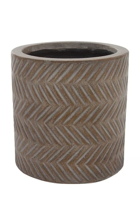 Кашпо Nobilis Marco "Fishbone fossil wood Cylinder" (файкостоун), D22хH22 см