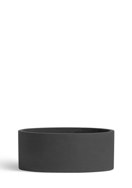 Кашпо TREEZ ERGO, Низкий цилиндр, Тёмно-серый бетон