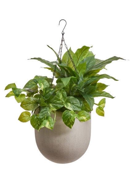 Кашпо TREEZ Effectory, Чаша подвесная, Белый песок