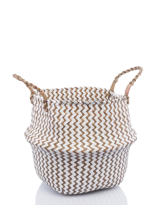 Корзина средняя белый зигзаг