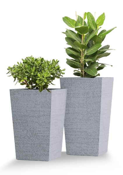 Кашпо CONCRETIKA CONIC EROSIA WHITE