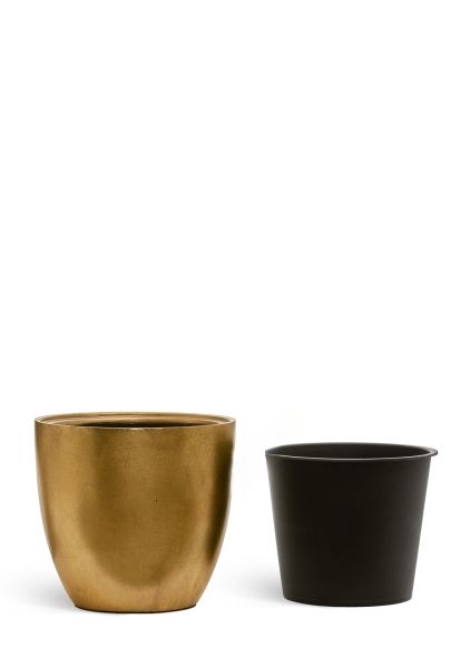 Кашпо TREEZ Effectory, Округлый конус, Сусальное золото