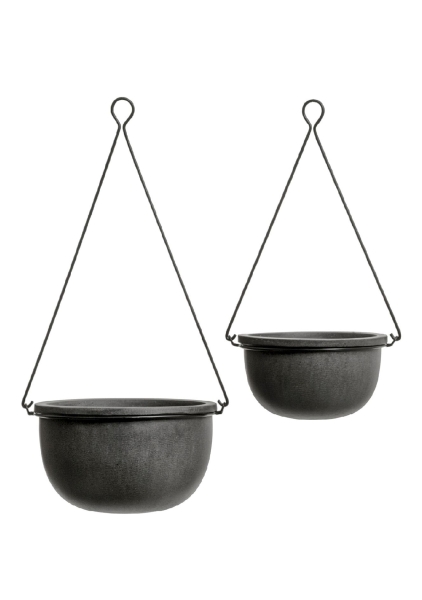 Кашпо TREEZ Effectory, Beton, Полусфера подвесная, Тёмно-серый бетон