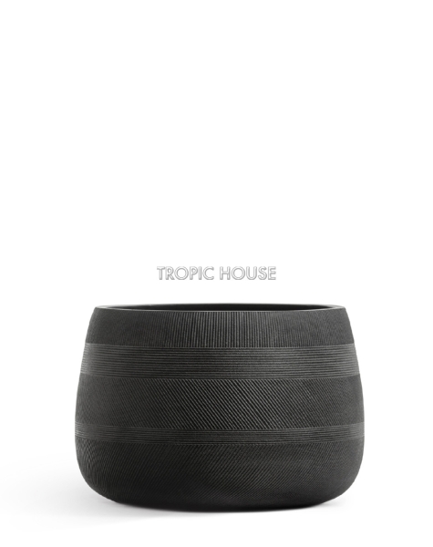 Кашпо TREEZ ERGO, Низкая чаша, Чёрный графит