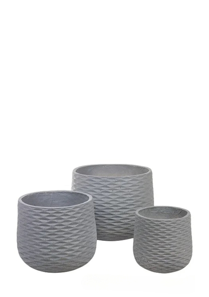 Кашпо Nobilis Marco "Cells graphite Jar" (файберклэй), D30хH29 см