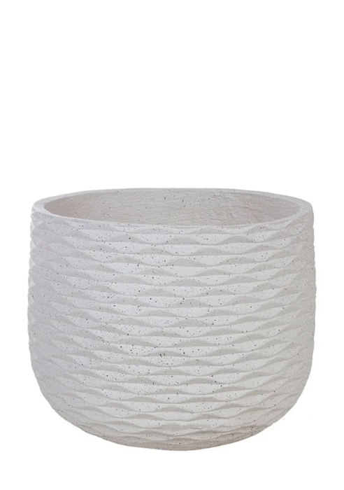 Кашпо Nobilis Marco "Cells white Jar" (файберклэй), D50хH40 см