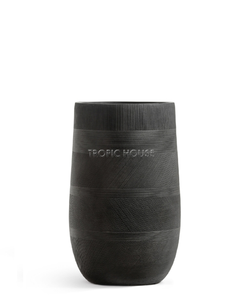 Кашпо TREEZ ERGO, Высокая округлая чаша, Чёрный графит