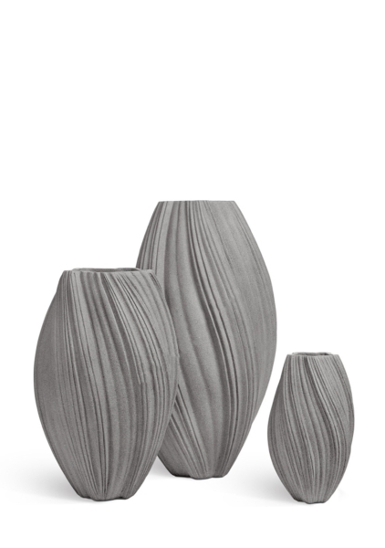 Кашпо TREEZ Effectory, Dune, Высокая дизайн-ваза, Дымчато-серый песок