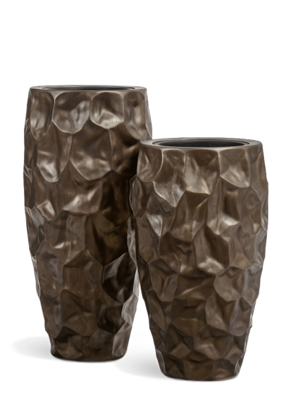 Кашпо TREEZ Effectory, Высокий округлый конус, Чернёная бронза