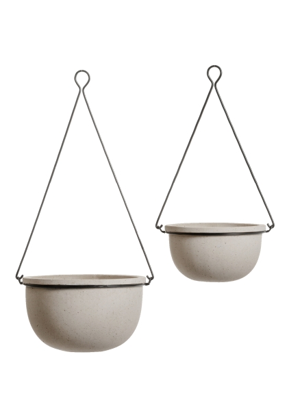 Кашпо TREEZ Effectory, Beton, Полусфера подвесная, Белый песок