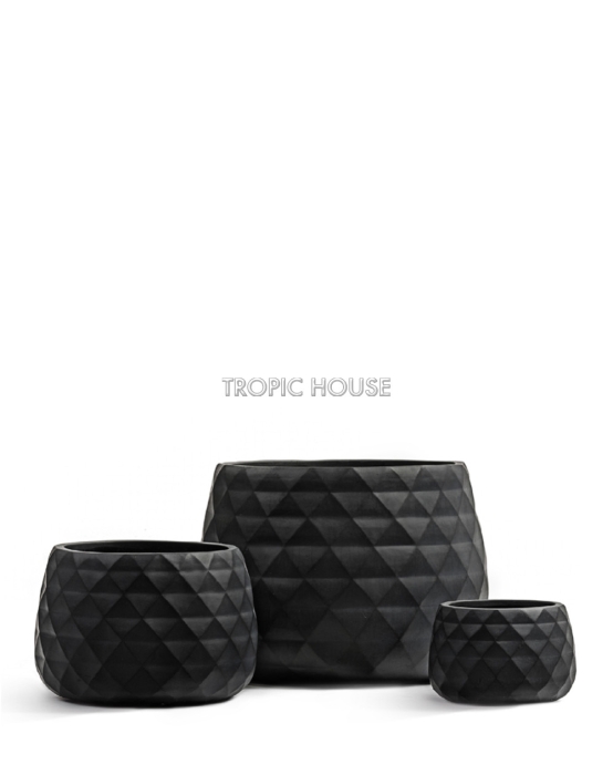 Кашпо TREEZ ERGO, Низкая чаша, Антрацит