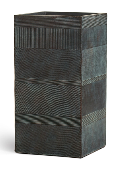 Кашпо TREEZ ERGO, Graphics, Высокий куб, Окись с медной патиной