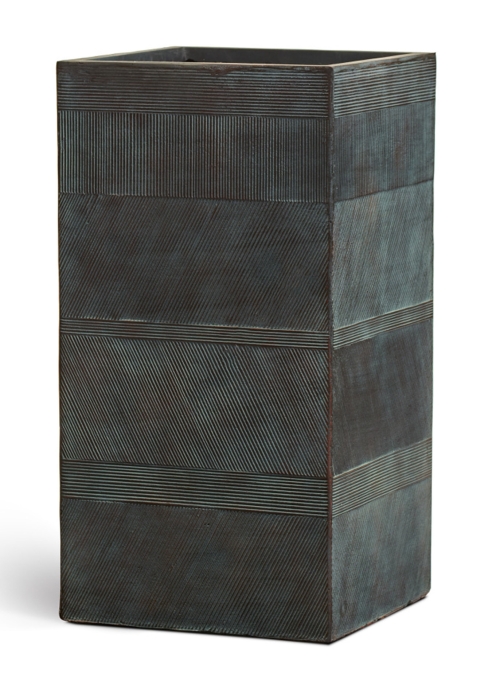 Кашпо TREEZ ERGO, Graphics, Высокий куб, Окись с медной патиной