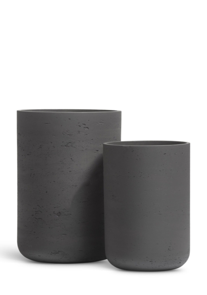 Кашпо TREEZ ERGO, Высокий цилиндр, Тёмно-серый бетон