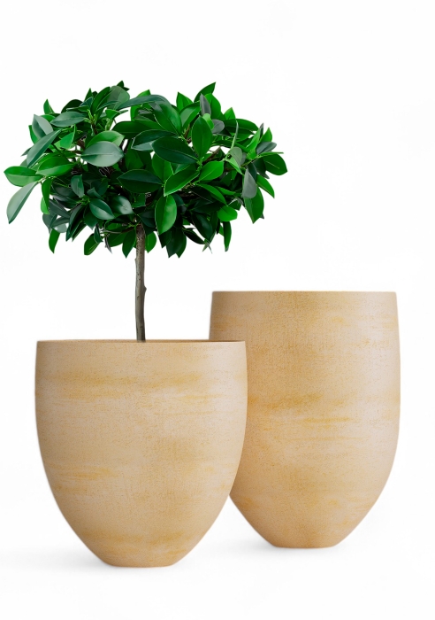 Кашпо CONCRETIKA BARREL LEMON CLAY