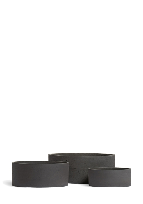 Кашпо TREEZ ERGO, Низкий цилиндр, Тёмно-серый бетон