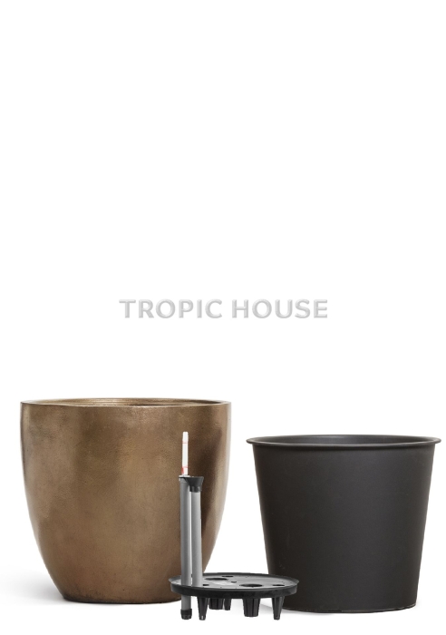 Кашпо TREEZ Effectory, Округлый конус, Тёмное-матовое золото