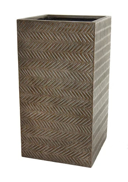 Кашпо Nobilis Marco "Fishbone fossil wood Column" (файкостоун), 43х43хH80 см