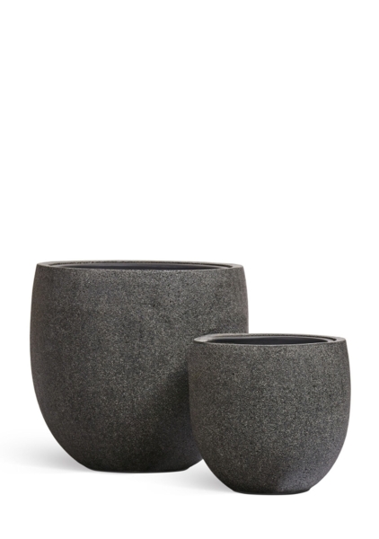 Кашпо TREEZ Effectory, Stone, Чаша classic, Тёмно-серый камень