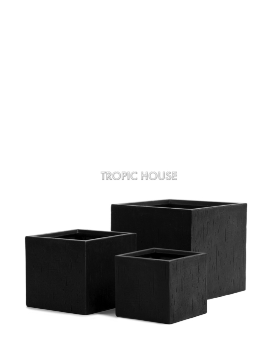 Кашпо TREEZ ERGO, Куб, Антрацит