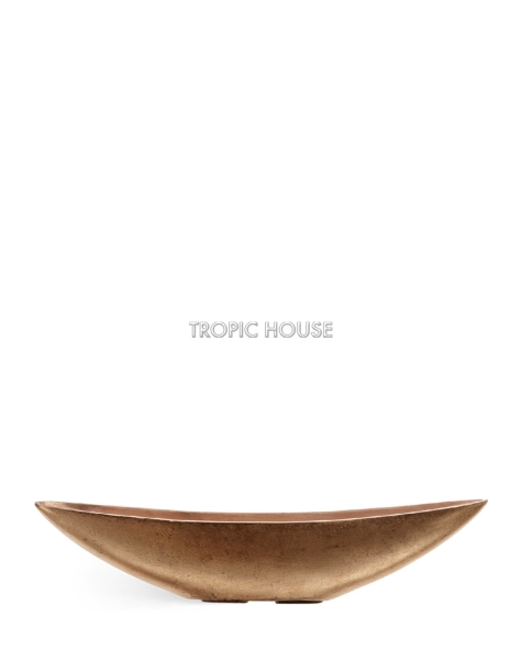 Кашпо TREEZ Effectory, Ваза-Лодка, Тёмное матовое золото