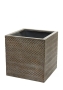 Кашпо Nobilis Marco "Fishbone fossil wood Cube" (файкостоун), 40х40хH40 см