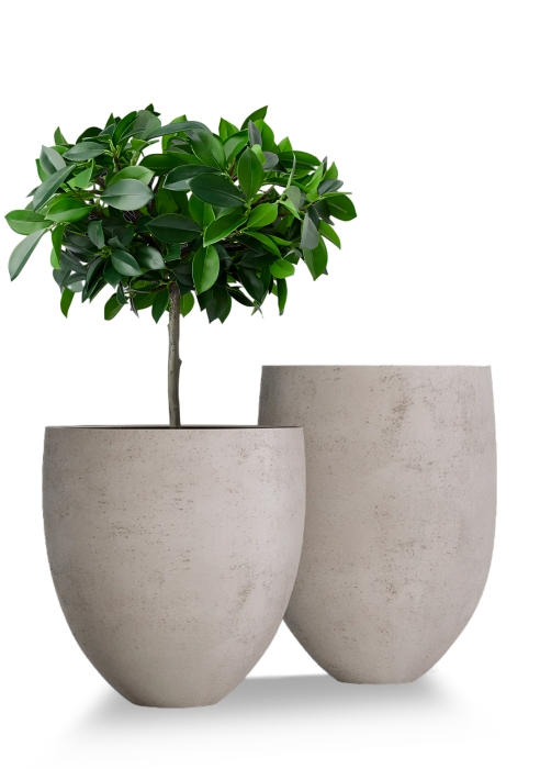 Кашпо CONCRETIKA BARREL CONCRETE WHITE