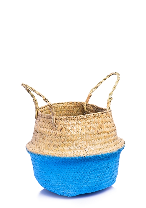 Корзина большая синий/крафт