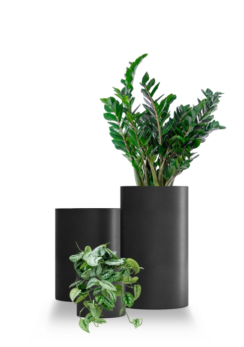 Кашпо CONCRETIKA CYLINDER NERO