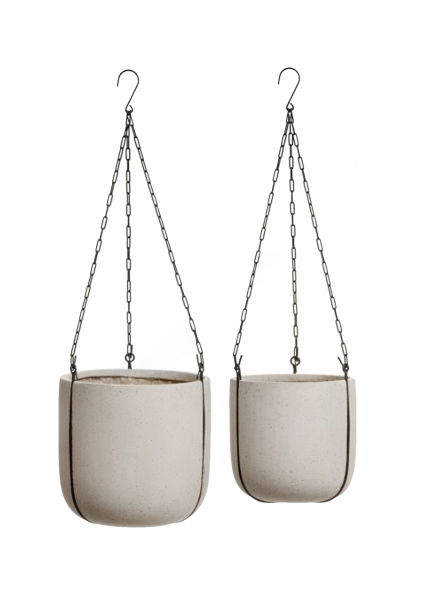 Кашпо TREEZ Effectory, Beton, Чаша подвесная, Белый песок