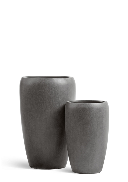 Кашпо TREEZ Effectory, Высокий округлый конус, Тёмно-серый бетон