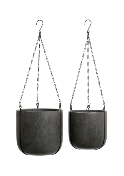 Кашпо TREEZ Effectory, Beton, Чаша подвесная, Тёмно-серый бетон