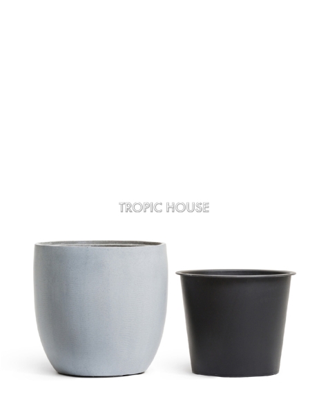 Кашпо TREEZ Effectory, Округлый конус, Серый ледник