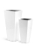 Кашпо TREEZ Effectory, Высокая трапеция, Белый глянцевый лак
