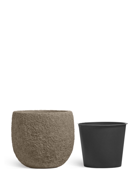 Кашпо TREEZ Effectory, Terra, Чаша classic, Тёмный беж