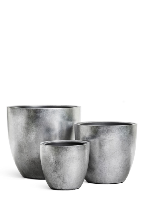 Кашпо TREEZ Effectory, Округлый конус, Серебро