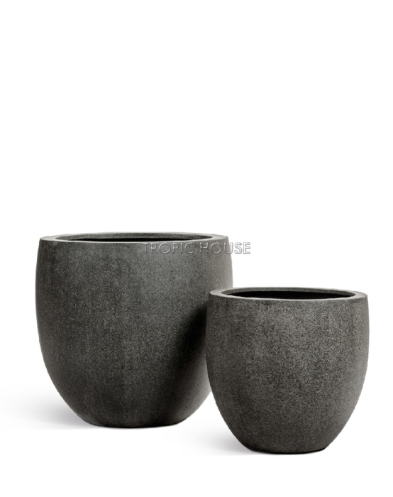 Кашпо TREEZ Effectory, Большой округлый конус, Тёмно-серый камень