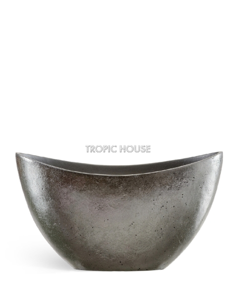 Кашпо TREEZ Effectory, Ваза-лодка малая , Стальное серебро