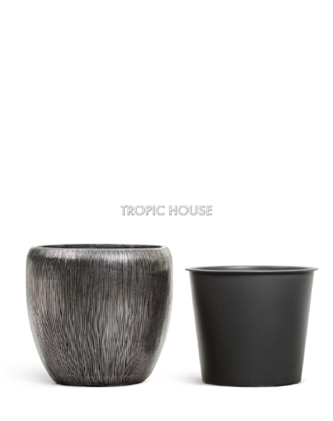 Кашпо TREEZ Effectory, Конус-Чаша, Стальное серебро