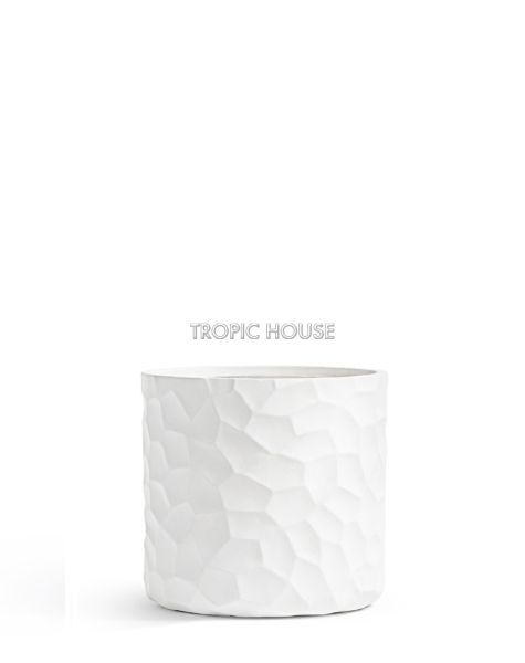 Кашпо TREEZ ERGO, Цилиндр, Белый камень