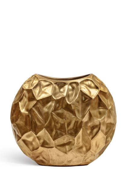 Кашпо TREEZ Effectory, Плоская сфера, Сусальное золото