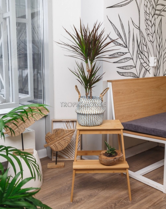 Корзина малая голубой зигзаг