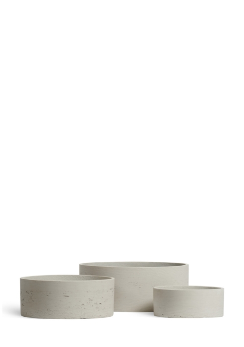 Кашпо TREEZ ERGO, Низкий цилиндр, Белый песок