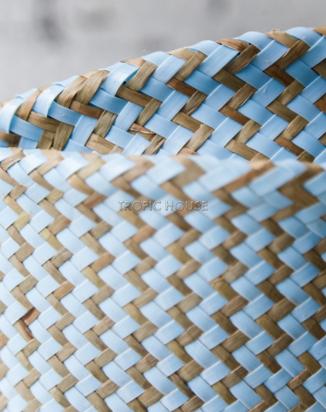 Корзина большая голубой зигзаг